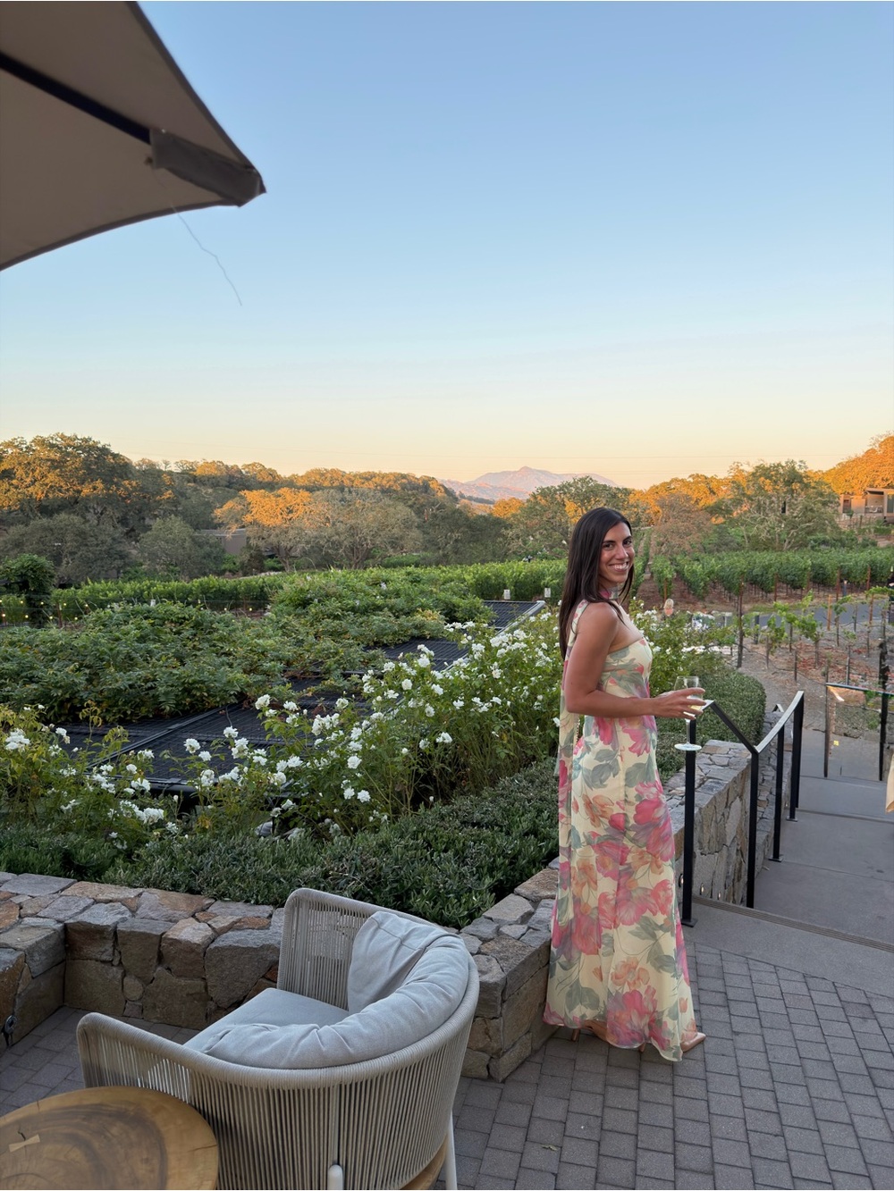 Peppermayo Cream Floral Maxi Dress with Pink & Green Print - Picture 6 of 7